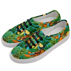 Tropical Pelican Tiger Jungle Blue Women s Classic Low Top Sneakers by snowwhitegirl