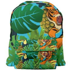 Tropical Pelican Tiger Jungle Blue Giant Full Print Backpack by snowwhitegirl