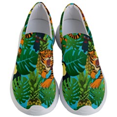 Tropical Pelican Tiger Jungle Blue Women s Lightweight Slip Ons by snowwhitegirl