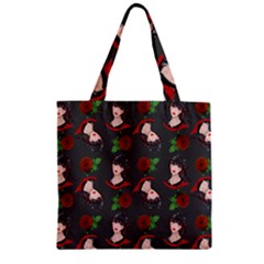 Vintage Flapper Woman Zipper Grocery Tote Bag by snowwhitegirl