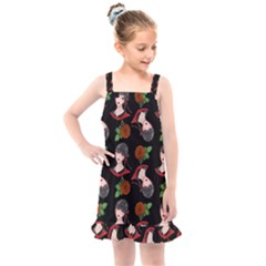 Vintage Flapper Woman Black Kids  Overall Dress