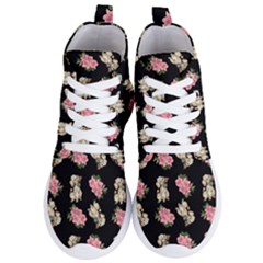 Retro Dog Floral Pattern Women s Lightweight High Top Sneakers