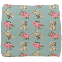 Retro Dog Floral Pattern Blue Seat Cushion