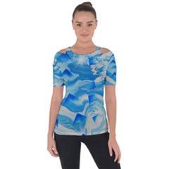 SPACE FRACTURE Shoulder Cut Out Short Sleeve Top