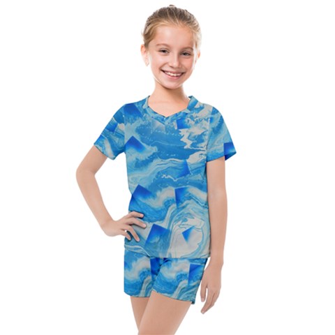 Space Fracture Kids  Mesh Tee And Shorts Set by WILLBIRDWELL