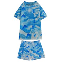 SPACE FRACTURE Kids  Swim Tee and Shorts Set