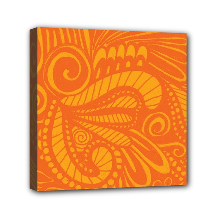 Pop Orange Mini Canvas 6  x 6  (Stretched)