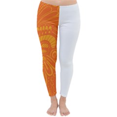 Pop Orange Classic Winter Leggings by ArtByAmyMinori