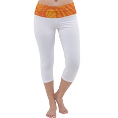 Pop Orange Capri Yoga Leggings by ArtByAmyMinori