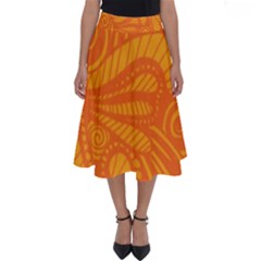 Pop Orange Perfect Length Midi Skirt by ArtByAmyMinori