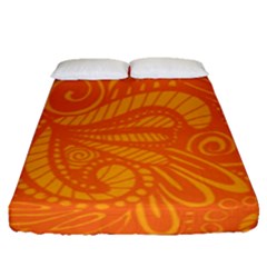 Pop Orange Fitted Sheet (queen Size) by ArtByAmyMinori