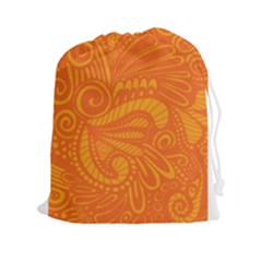 Pop Orange Drawstring Pouch (xxl) by ArtByAmyMinori