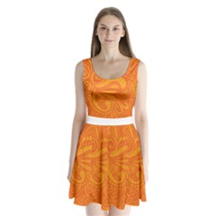 Pop Orange Split Back Mini Dress 