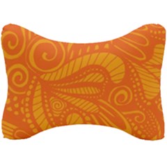 Pop Orange Seat Head Rest Cushion by ArtByAmyMinori