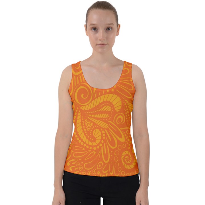 Pop Orange Velvet Tank Top