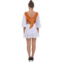 Pop Orange Tie Back Butterfly Sleeve Chiffon Top View2