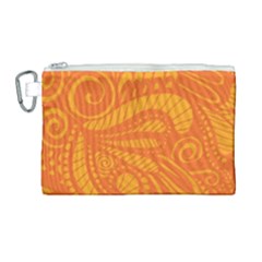 Pop Orange Canvas Cosmetic Bag (large) by ArtByAmyMinori