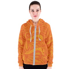 Pop Orange Women s Zipper Hoodie by ArtByAmyMinori