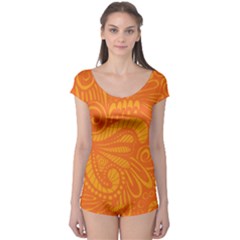 Pop Orange Boyleg Leotard  by ArtByAmyMinori