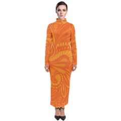 Pop Orange Turtleneck Maxi Dress