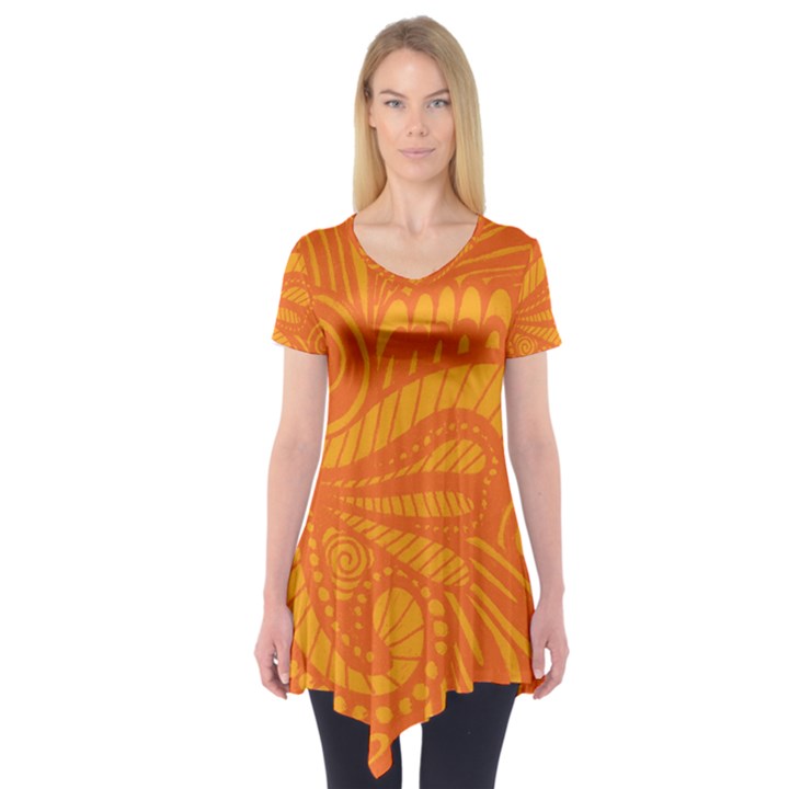 Pop Orange Short Sleeve Tunic 