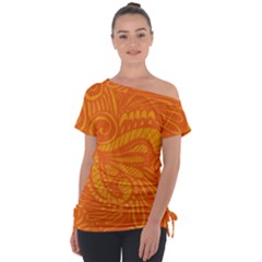 Pop Orange Tie-up Tee