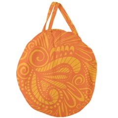 Pop Orange Giant Round Zipper Tote by ArtByAmyMinori