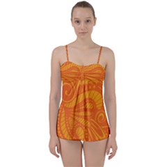 Pop Orange Babydoll Tankini Set by ArtByAmyMinori