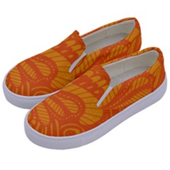 Pop Orange Kids  Canvas Slip Ons by ArtByAmyMinori