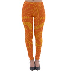 Pop Orange Lightweight Velour Leggings by ArtByAmyMinori