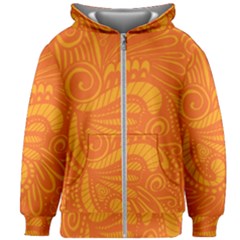 Pop Orange Kids Zipper Hoodie Without Drawstring