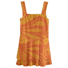 Pop Orange Kids  Layered Skirt Swimsuit by ArtByAmyMinori