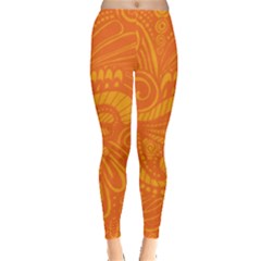 Pop Orange Leggings  by ArtByAmyMinori