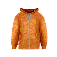 Pop Orange Kids  Zipper Hoodie