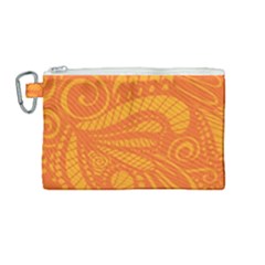 Pop Orange Canvas Cosmetic Bag (medium) by ArtByAmyMinori