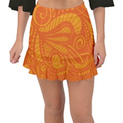 Pop Orange Fishtail Mini Chiffon Skirt by ArtByAmyMinori