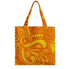 Pop Sunny Zipper Grocery Tote Bag by ArtByAmyMinori