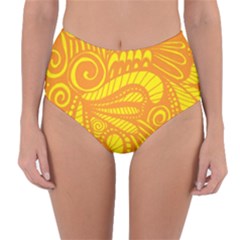 Pop Sunny Reversible High-waist Bikini Bottoms by ArtByAmyMinori