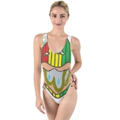 Theconnect High Leg Strappy Swimsuit