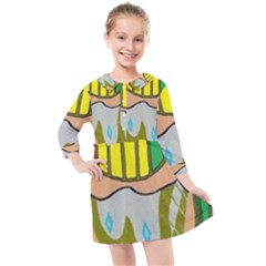 Theconnect Kids  Quarter Sleeve Shirt Dress by RWTFSWIMWEAR