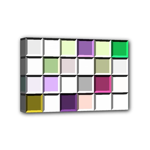 Color Tiles Abstract Mosaic Background Mini Canvas 6  x 4  (Stretched)