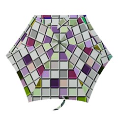 Color Tiles Abstract Mosaic Background Mini Folding Umbrellas