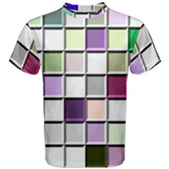 Color Tiles Abstract Mosaic Background Men s Cotton Tee