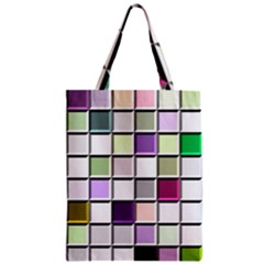 Color Tiles Abstract Mosaic Background Zipper Classic Tote Bag