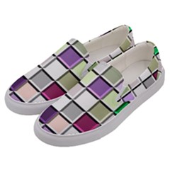 Color Tiles Abstract Mosaic Background Men s Canvas Slip Ons