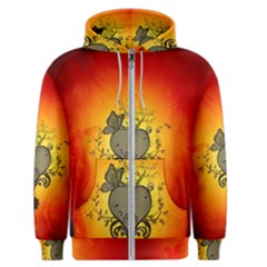 Wonderful Heart With Butterflies And Floral Elements Men s Zipper Hoodie by FantasyWorld7