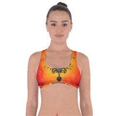 Wonderful Heart With Butterflies And Floral Elements Got No Strings Sports Bra by FantasyWorld7