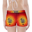 Wonderful Heart With Butterflies And Floral Elements Boyleg Bikini Wrap Bottoms View2