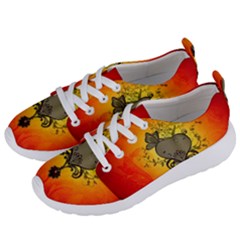 Wonderful Heart With Butterflies And Floral Elements Women s Lightweight Sports Shoes