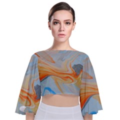 Fire Spear Tie Back Butterfly Sleeve Chiffon Top